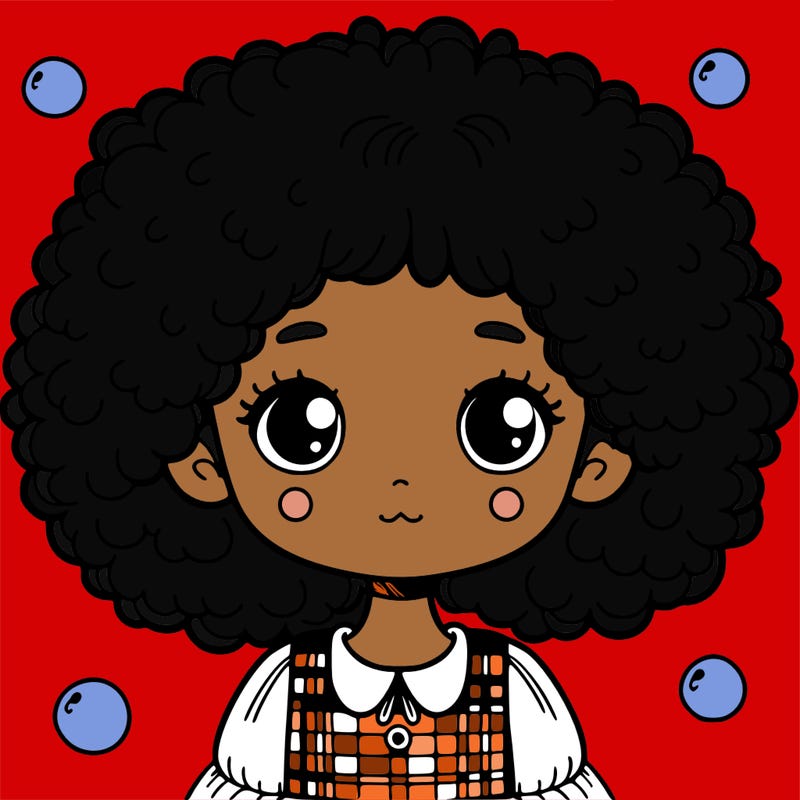 girl with puffy hair