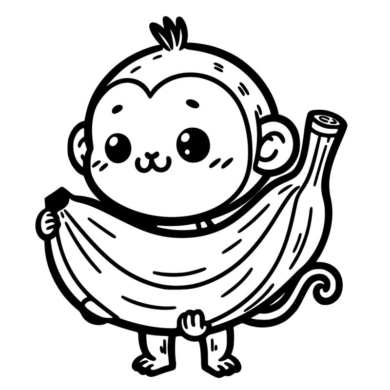 a banana holding a monkey