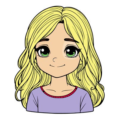 realistic girl with a small smile