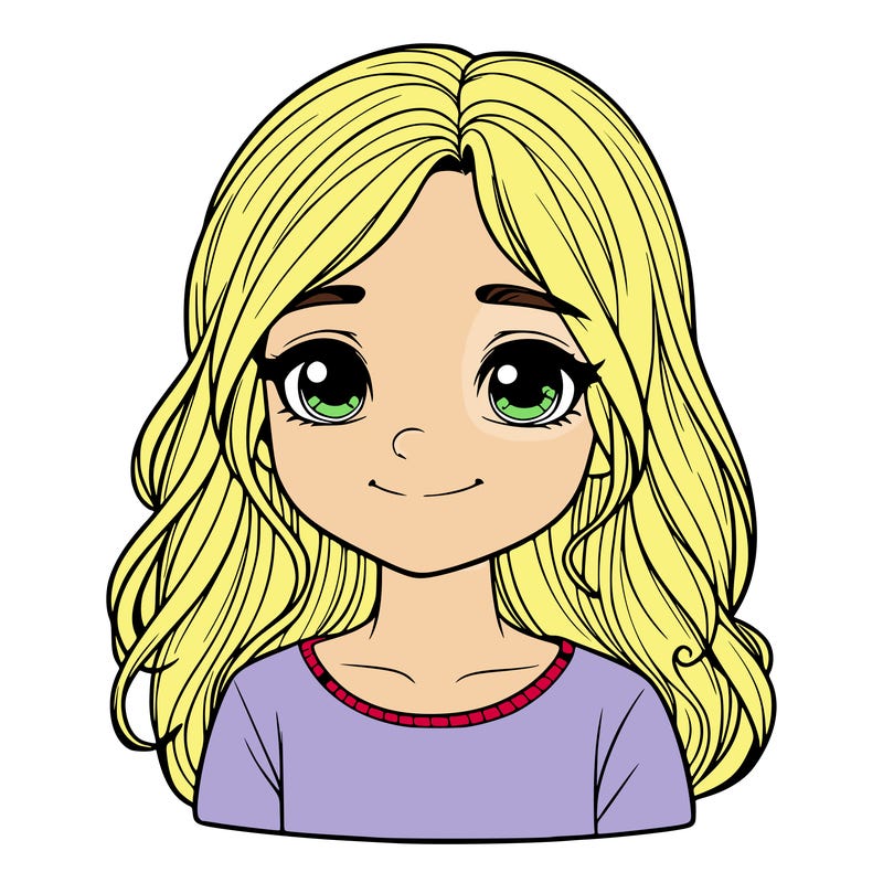 realistic girl with a small smile