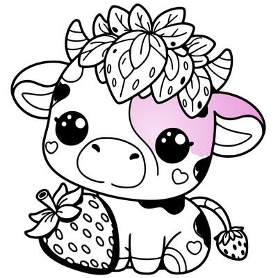 cute strawberry cow