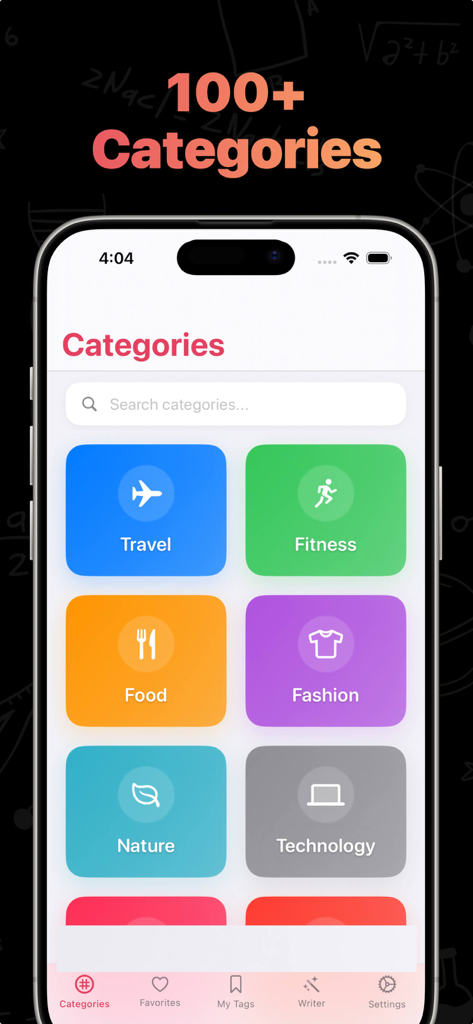 Get Followers & Likes Boost - Interface showing multiple categories for social media content optimization including Travel and Fitness