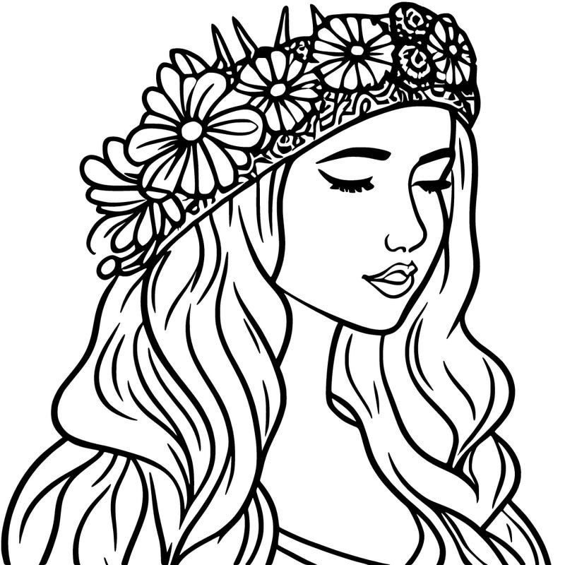 girl with flowers crown