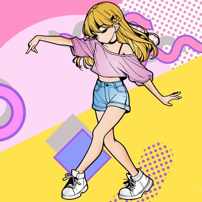 realistic girl danceing