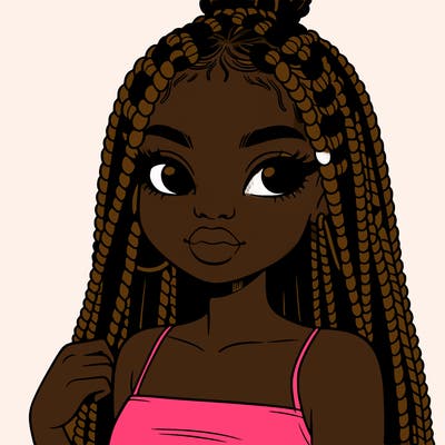 black girl with box braids