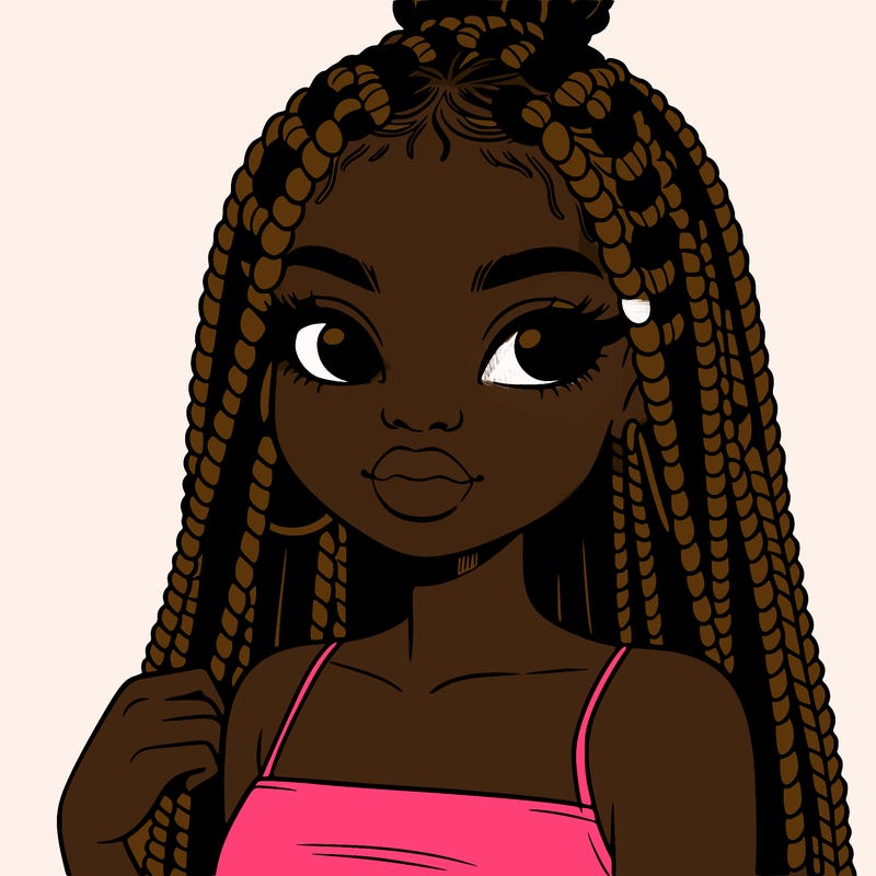 black girl with box braids