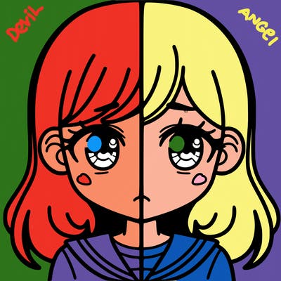 a split of a girl
