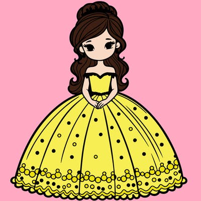 a girl in ball gown