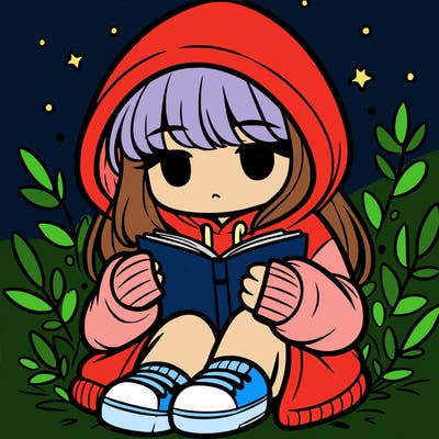 girl in oversized hoodie reading a book