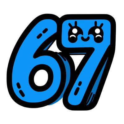 the numbers 67