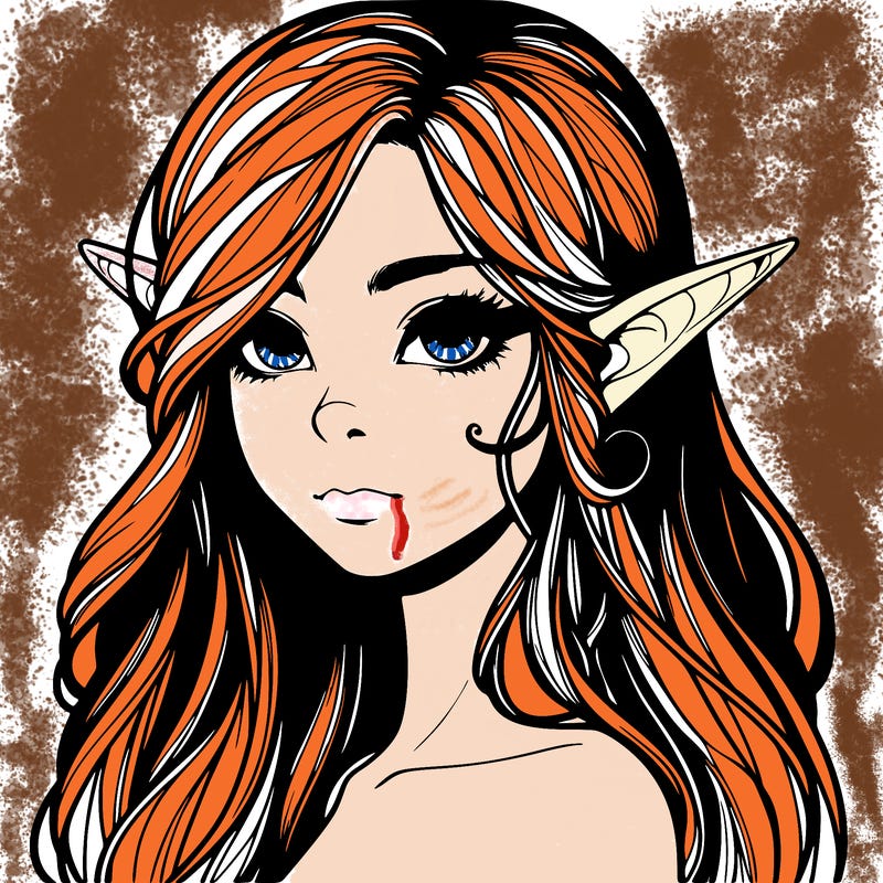 elf girl realistic dark fantasy