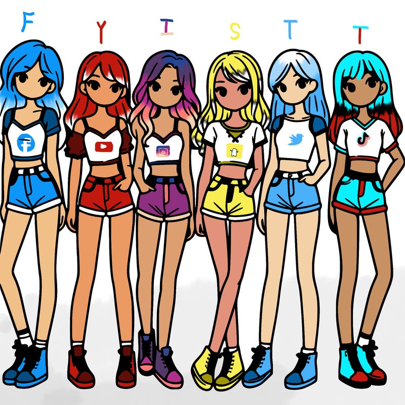a group of girls wearing crop tops and shorts