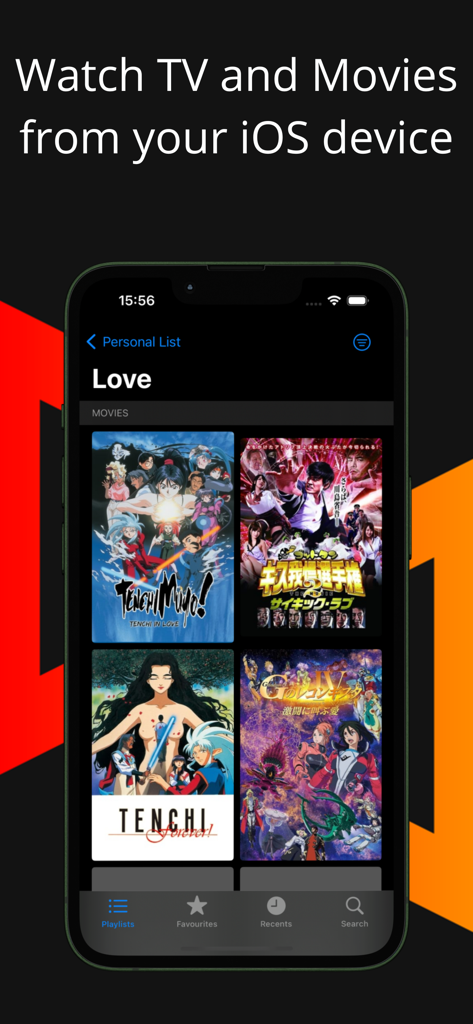 Streeme: IPTV Streaming - Streeme IPTV App auf dem iPhone zeigt persönliche Filmliste und Filmplakate
