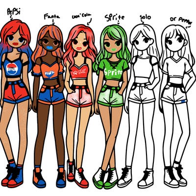 a group of girls wearing crop tops and shorts