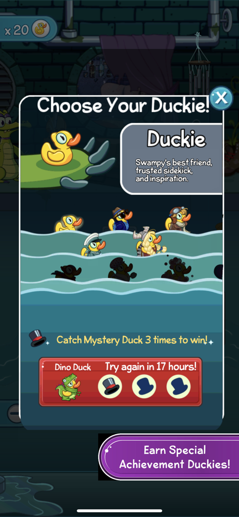 Where's My Water? 2 - Where's My Water? 2 の画面。プレイヤーが選択できる、様々なテーマの収集可能なラバーダックが表示されています。