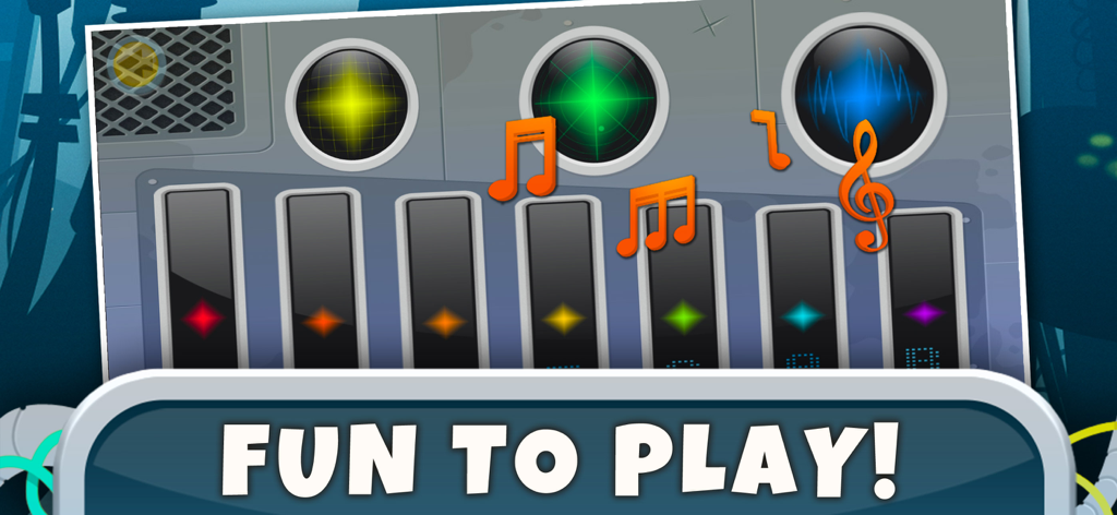 Space: Learning Kids Games 2+ - Interactive musical keyboard and notes in space themed app for kids