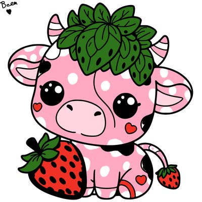 cute strawberry cow