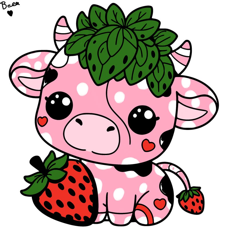 cute strawberry cow