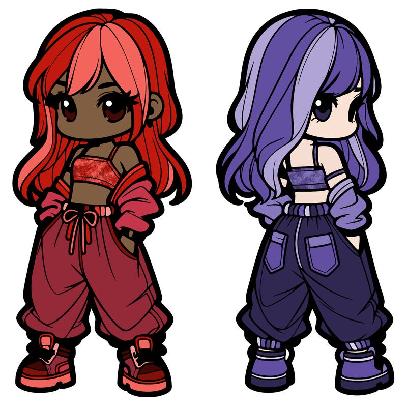 girl in crop top and baggy pants