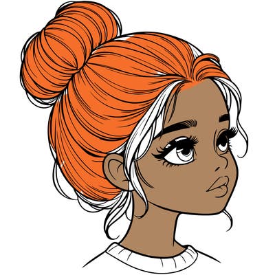 realistic girl with bun