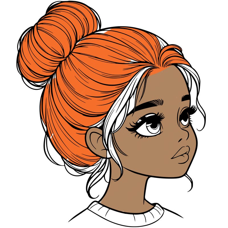 realistic girl with bun