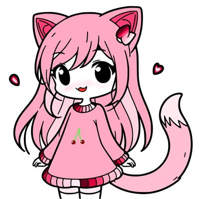 girl with cat ears and tail