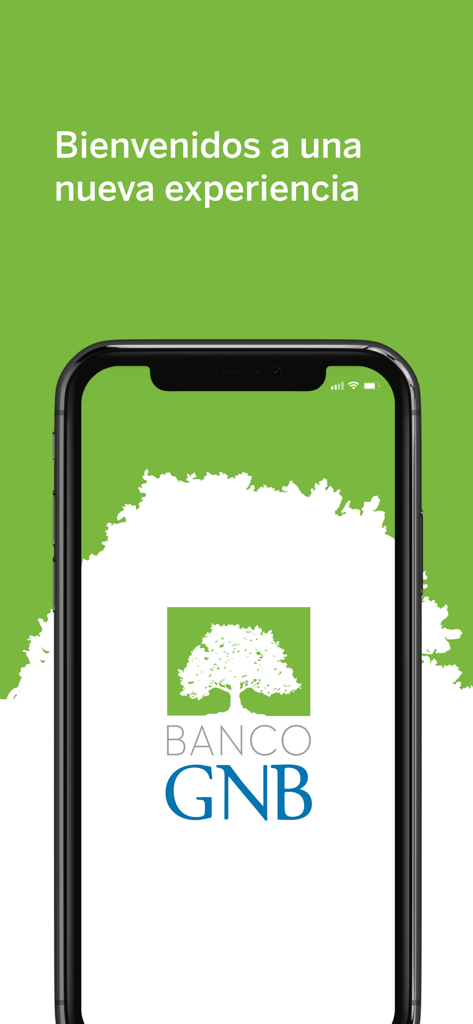 BGNB Personas - Pantalla de bienvenida de la aplicación móvil BGNB Personas con el logo de Banco GNB