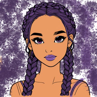 realistic girl with braids