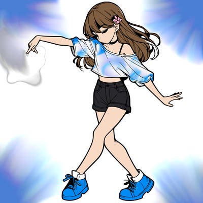 realistic girl danceing