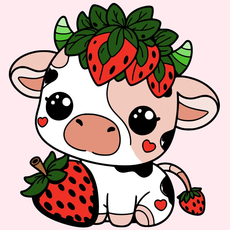 cute strawberry cow