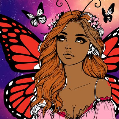 butterfly fairy realistic girl