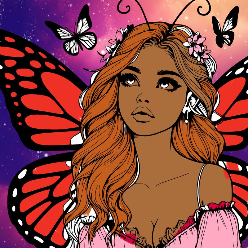 butterfly fairy realistic girl