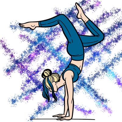 a woman doing a handstand