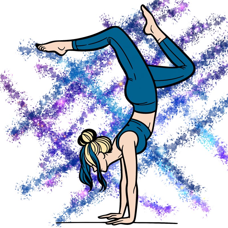 a woman doing a handstand