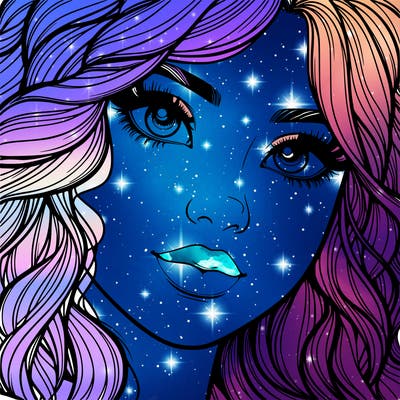 beautiful realistic girl close up to the camera with wavy hair,