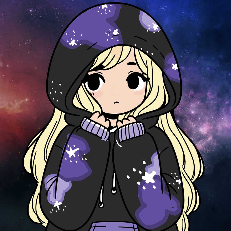 girl in a big hoodie