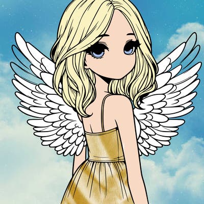 realistic girl with wings