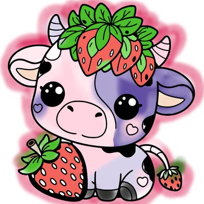 cute strawberry cow