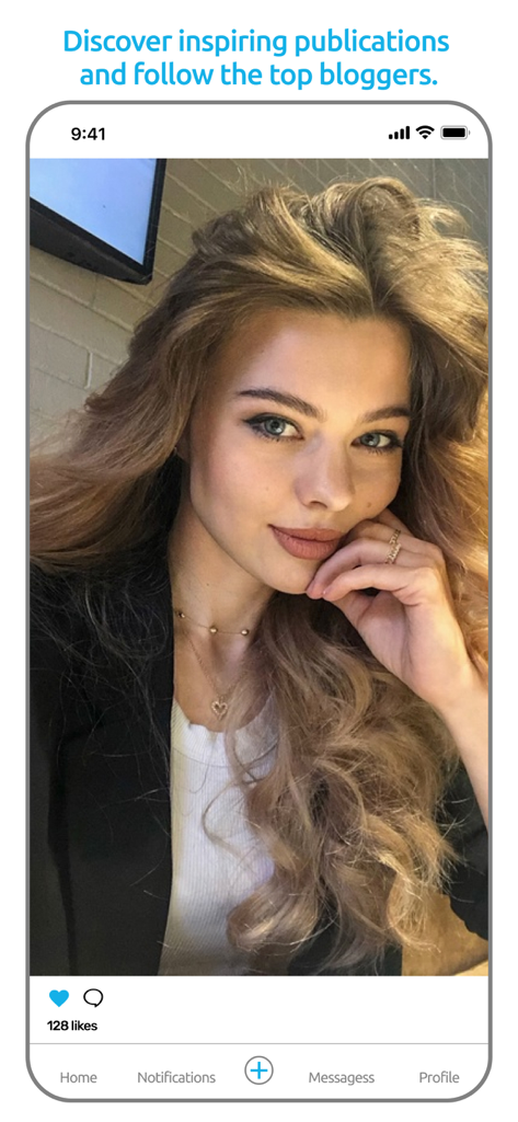 Mobile app interface of Your Fans showing a social media post by a blogger