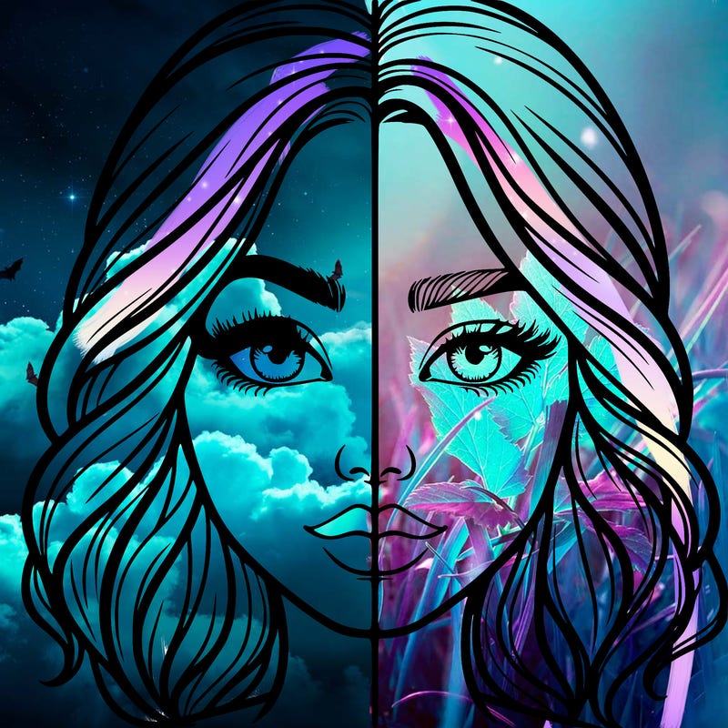 realistic girl split half