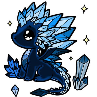 little cute crystal dragon