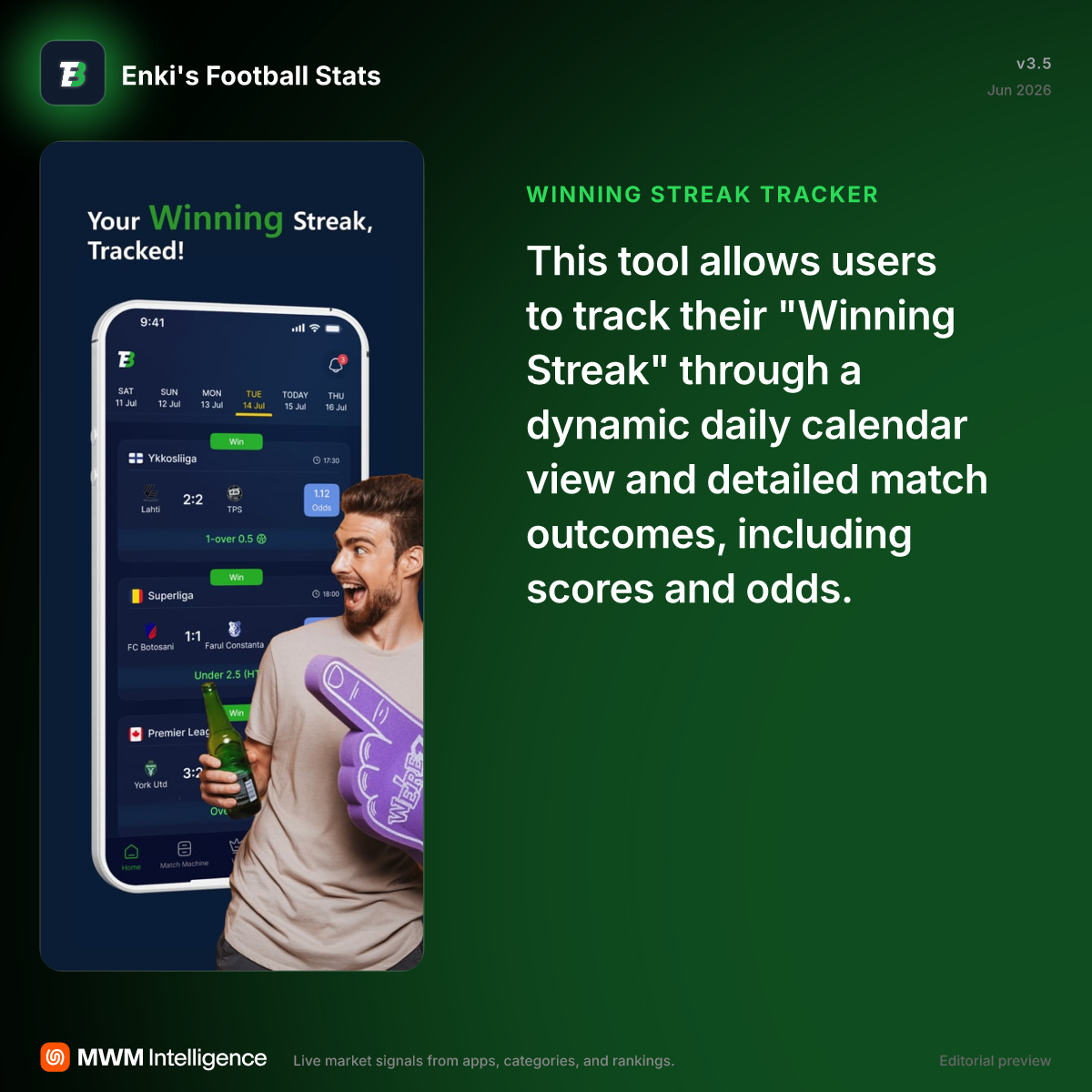 Enki's Football Stats - Sports App | MWM