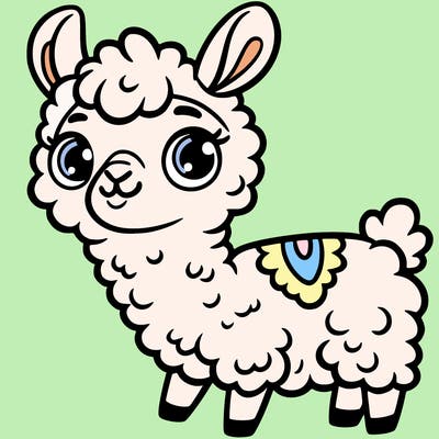 cartoon lama
