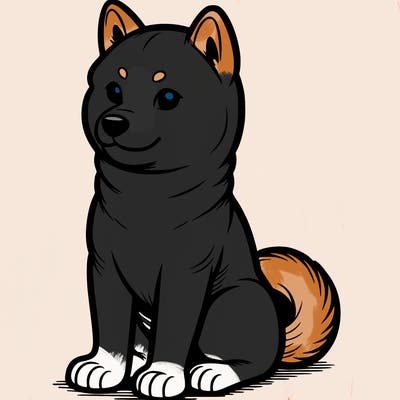 shiba inu in sitting position