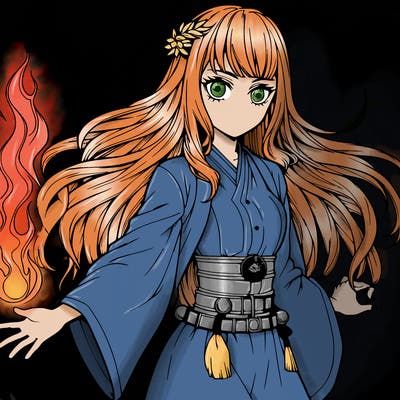 realistic manga fire princess