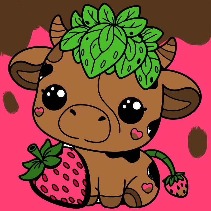 cute strawberry cow
