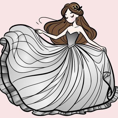 a woman in a flowing dress 👗