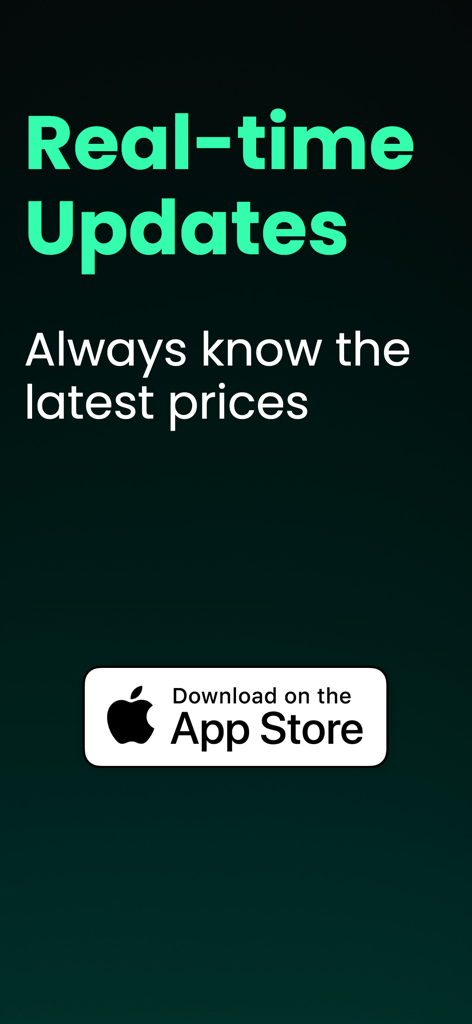 Card Scanner for Pokémon Dex - Promotional screen highlighting real time price updates for Pokemon trading cards on the App Store