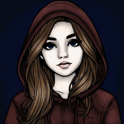 realistic girl with a hoodie