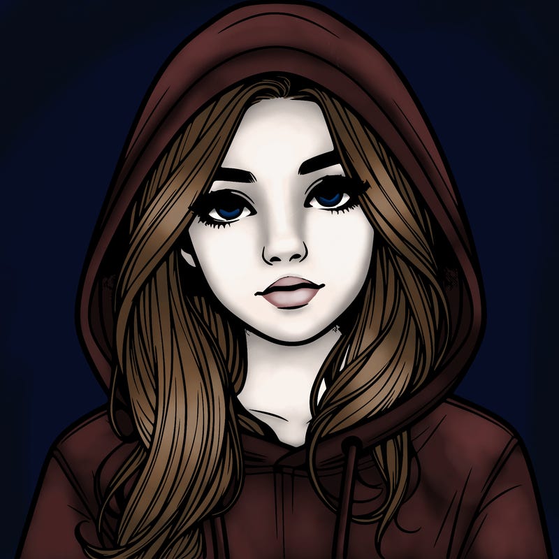 realistic girl with a hoodie